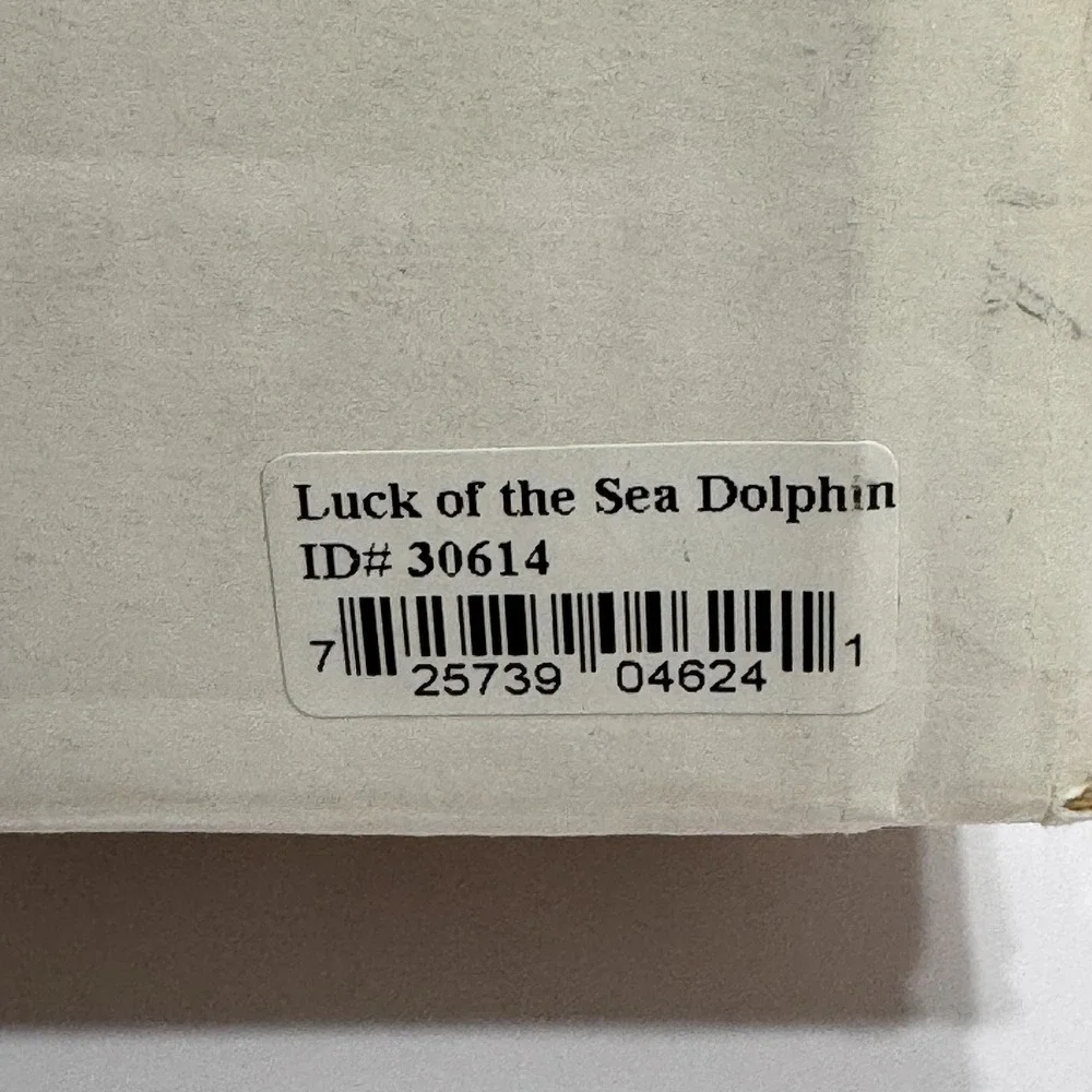 SPI San Pacific Int'l Brass Luck Of The Sea Dolphin Swimming Statue Figure Black